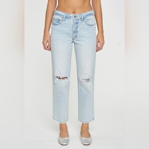 NWT BACKSTAGE MID RISE HIFTED DISTRESSED STRAIGHT LEG JEANS, VARIOUS SIZES
